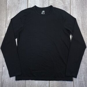 True North Long Sleeve T-Shirt Mens Small Black Merino Wool Blend Base Layer